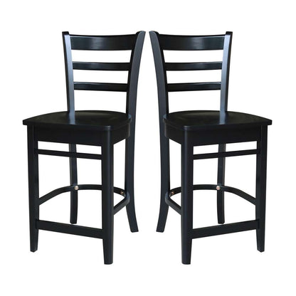 International Concepts - Emily Counter Height Stool - 24inSH in Black Finish - S46-6172 veiw 8