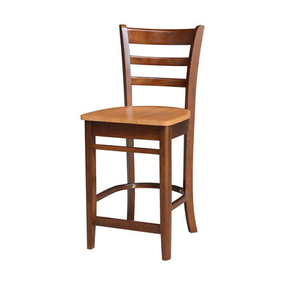 International Concepts - Emily Counter Height Stool - 24inSH in Cinnemon/Espresso Finish - S58-6172 veiw 1