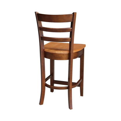 International Concepts - Emily Counter Height Stool - 24inSH in Cinnemon/Espresso Finish - S58-6172 veiw 2