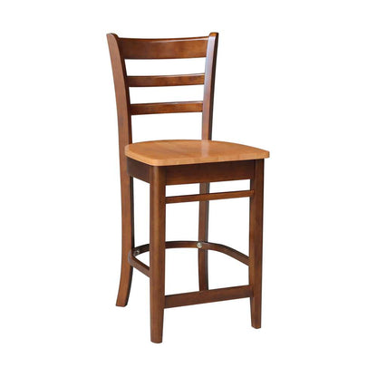 International Concepts - Emily Counter Height Stool - 24inSH in Cinnemon/Espresso Finish - S58-6172 veiw 4