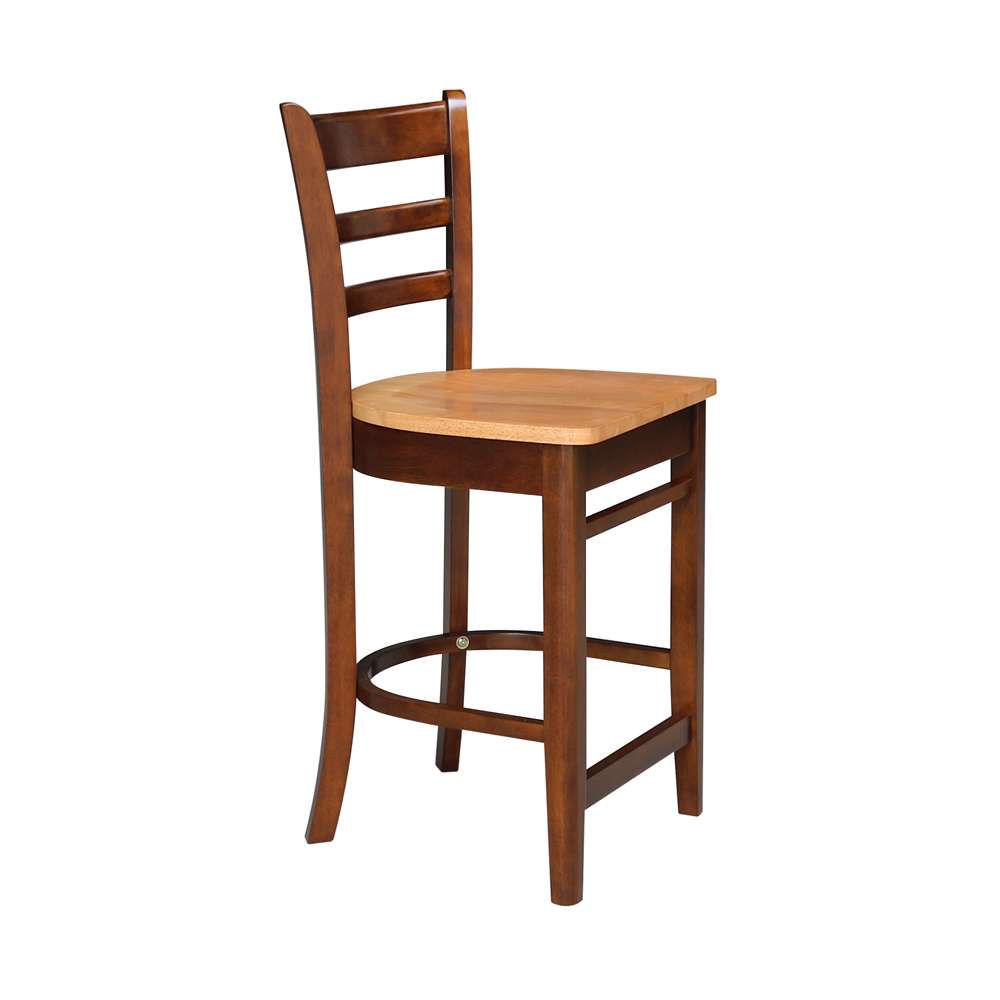 International Concepts - Emily Counter Height Stool - 24inSH in Cinnemon/Espresso Finish - S58-6172 veiw 7