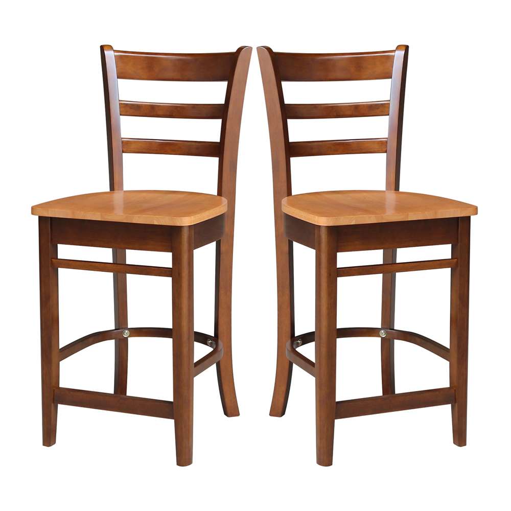 International Concepts - Emily Counter Height Stool - 24inSH in Cinnemon/Espresso Finish - S58-6172 veiw 8