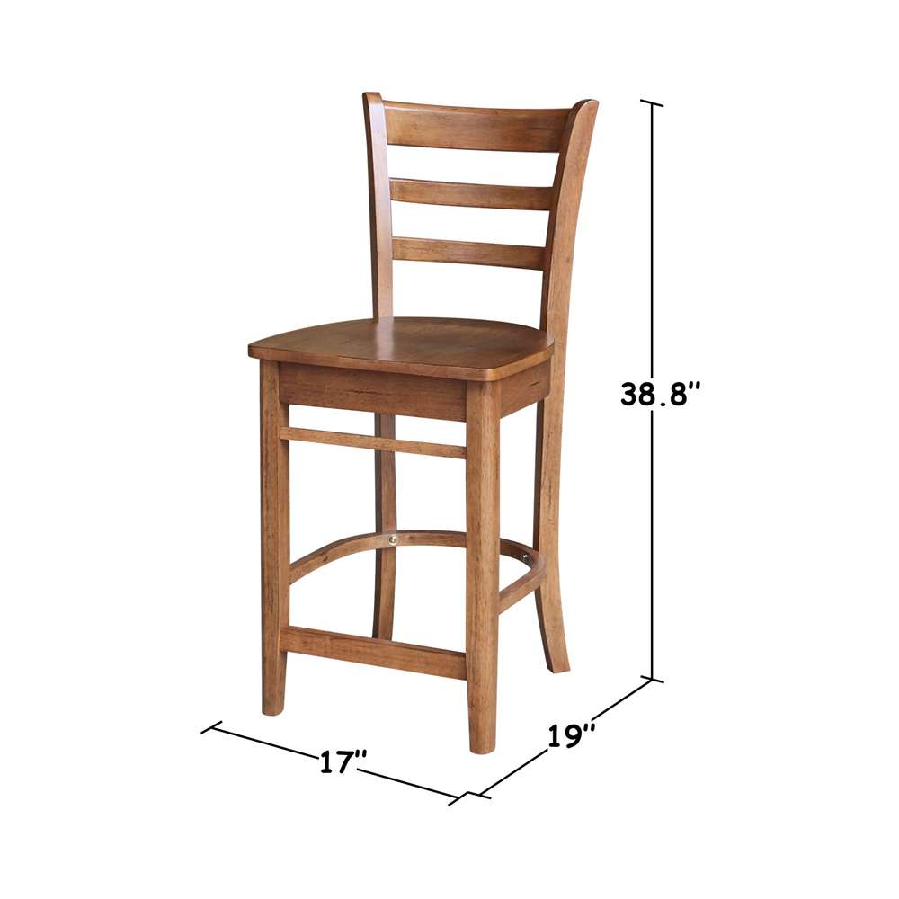International Concepts - Emily Counter Height Stool - 24inSH in Distressed Oak Finish - S42-6172 veiw 3