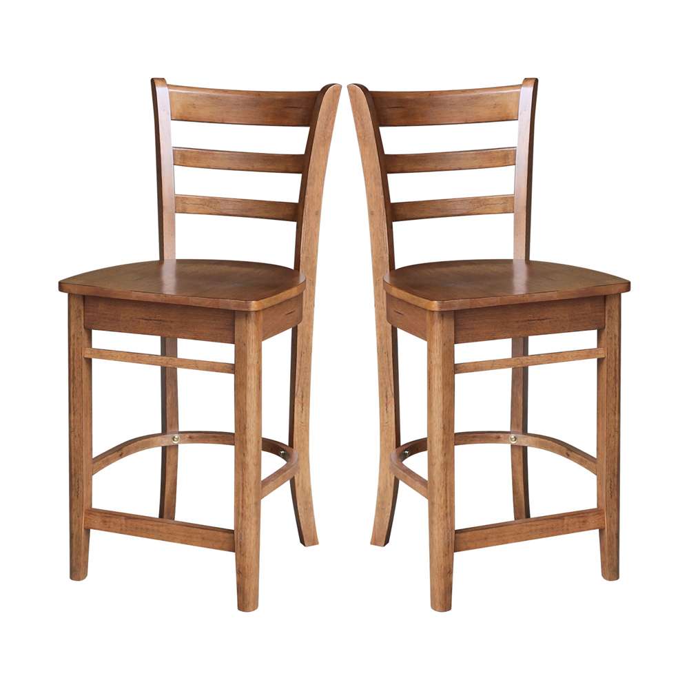 International Concepts - Emily Counter Height Stool - 24inSH in Distressed Oak Finish - S42-6172 veiw 8