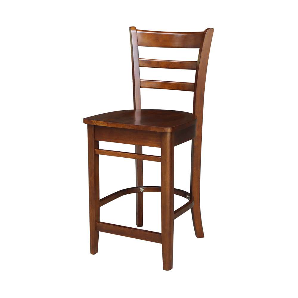 International Concepts - Emily Counter Height Stool - 24inSH in Espresso Finish - S581-6172 veiw 1