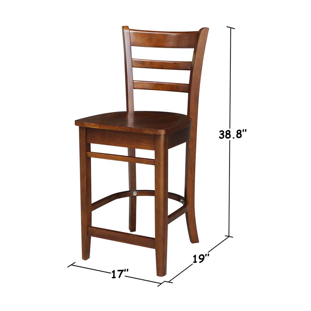 International Concepts - Emily Counter Height Stool - 24inSH in Espresso Finish - S581-6172 veiw 3