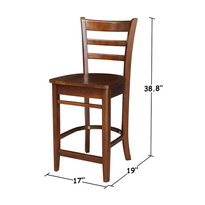 International Concepts - Emily Counter Height Stool - 24inSH in Espresso Finish - S581-6172 veiw 3