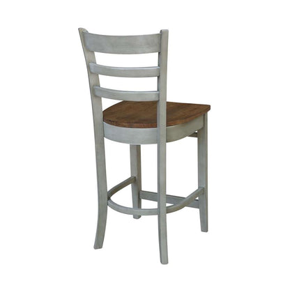 International Concepts - Emily Counter Height Stool - 24inSH in Hickory/Stone Finish - S41-6172 veiw 2