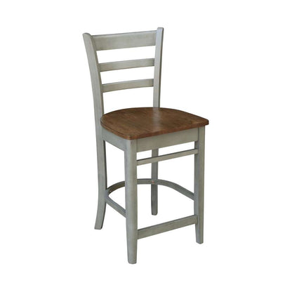 International Concepts - Emily Counter Height Stool - 24inSH in Hickory/Stone Finish - S41-6172 veiw 4