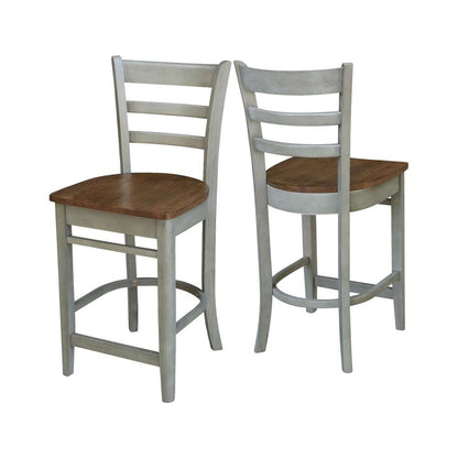 International Concepts - Emily Counter Height Stool - 24inSH in Hickory/Stone Finish - S41-6172 veiw 5