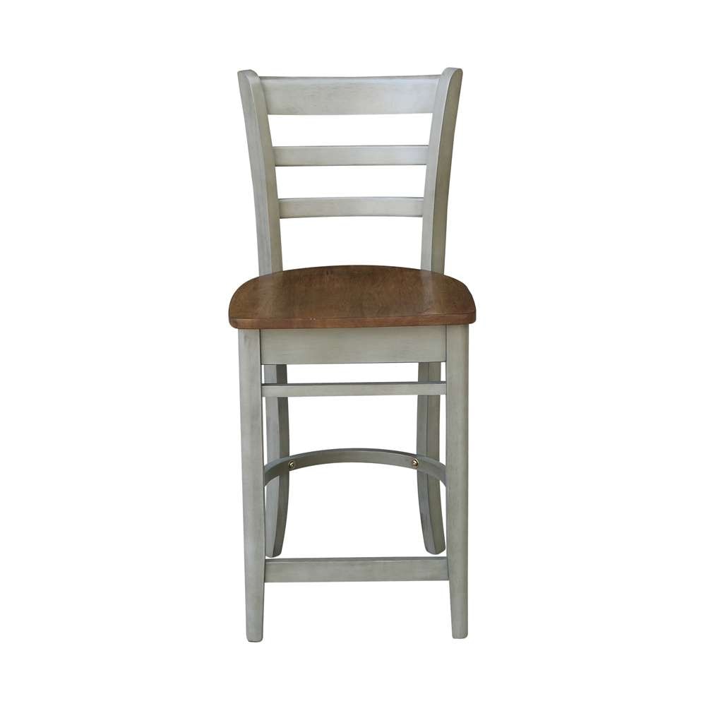 International Concepts - Emily Counter Height Stool - 24inSH in Hickory/Stone Finish - S41-6172 veiw 6