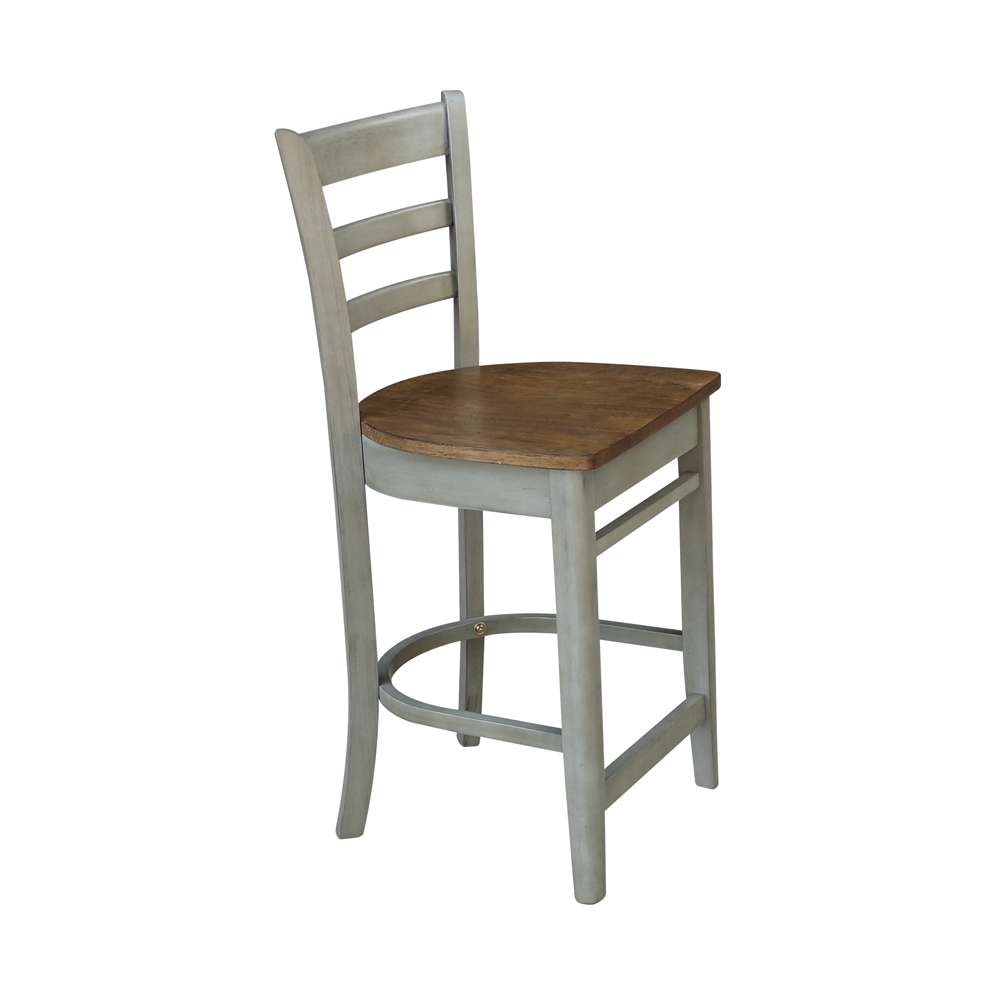 International Concepts - Emily Counter Height Stool - 24inSH in Hickory/Stone Finish - S41-6172 veiw 7