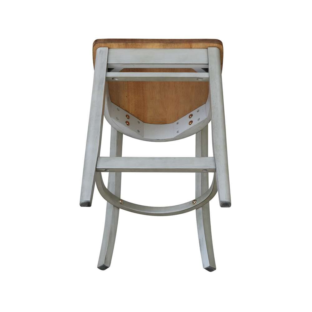 International Concepts - Emily Counter Height Stool - 24inSH in Hickory/Stone Finish - S41-6172 veiw 8