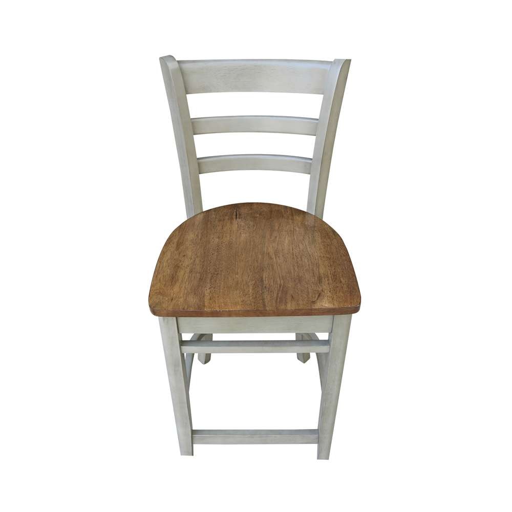 International Concepts - Emily Counter Height Stool - 24inSH in Hickory/Stone Finish - S41-6172 veiw 9