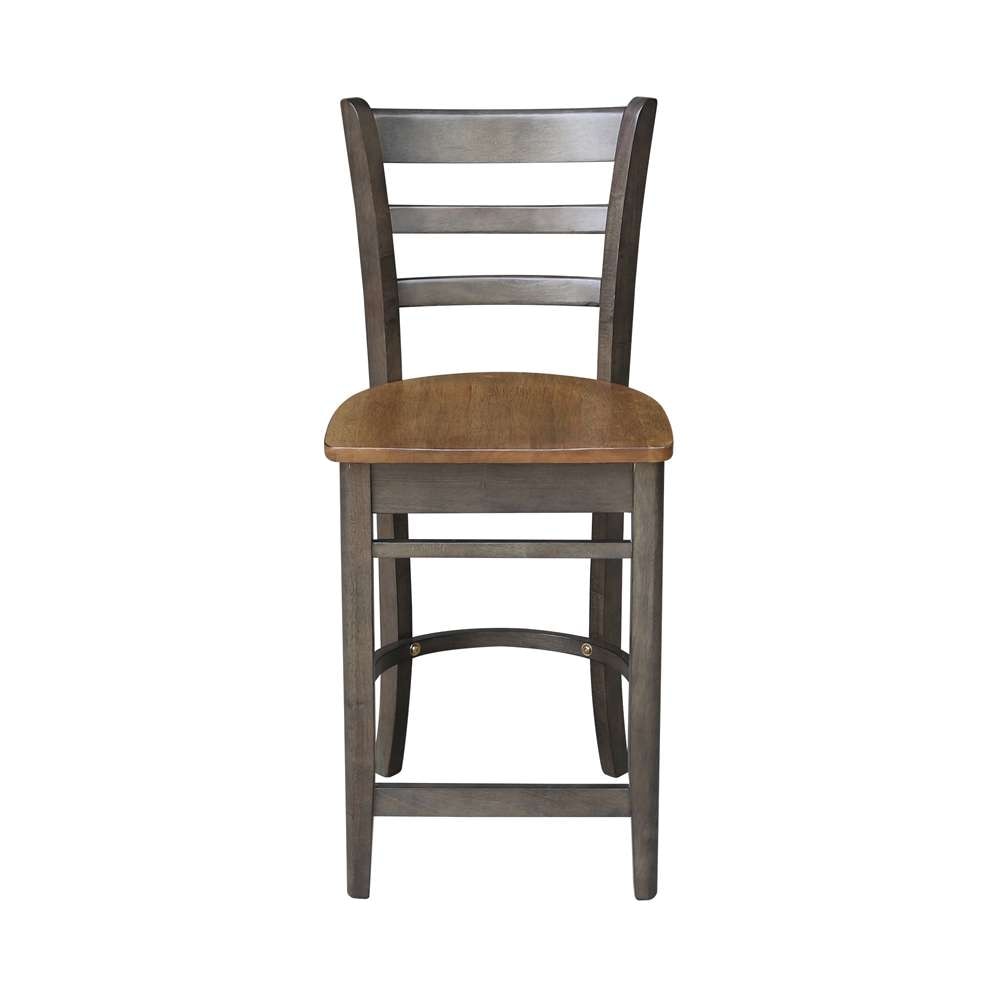 International Concepts - Emily Counter Height Stool - 24inSH in Hickory/Washed Coal Finish - S45-6172 veiw 6
