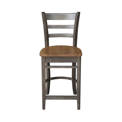 International Concepts - Emily Counter Height Stool - 24inSH in Hickory/Washed Coal Finish - S45-6172 veiw 6