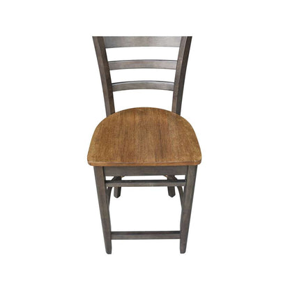 International Concepts - Emily Counter Height Stool - 24inSH in Hickory/Washed Coal Finish - S45-6172 veiw 10