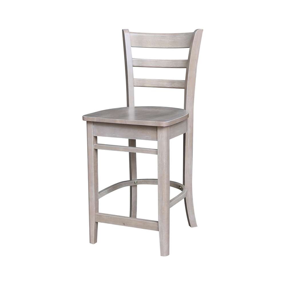 International Concepts - Emily Counter Height Stool - 24inSH in Washed Gray Taupe Finish - S09-6172 veiw 1