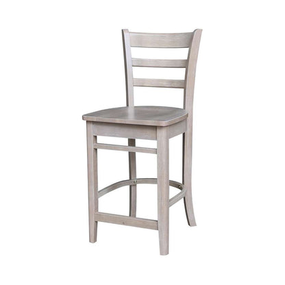International Concepts - Emily Counter Height Stool - 24inSH in Washed Gray Taupe Finish - S09-6172 veiw 1