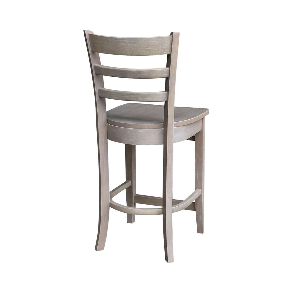 International Concepts - Emily Counter Height Stool - 24inSH in Washed Gray Taupe Finish - S09-6172 veiw 2