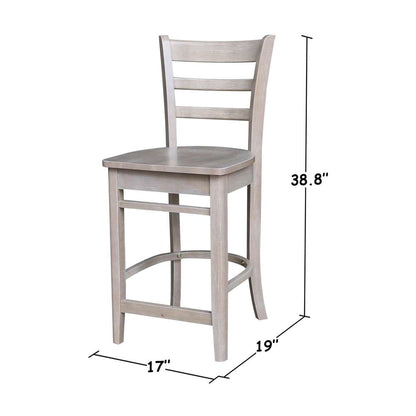 International Concepts - Emily Counter Height Stool - 24inSH in Washed Gray Taupe Finish - S09-6172 veiw 3