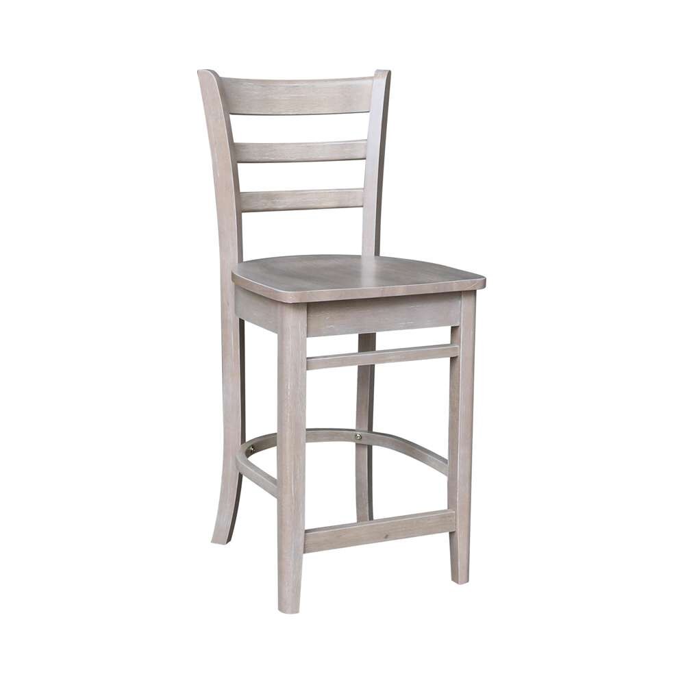 International Concepts - Emily Counter Height Stool - 24inSH in Washed Gray Taupe Finish - S09-6172 veiw 4