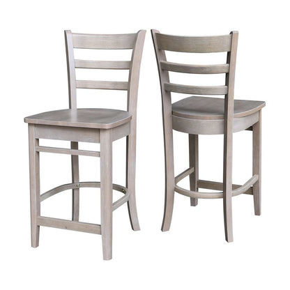International Concepts - Emily Counter Height Stool - 24inSH in Washed Gray Taupe Finish - S09-6172 veiw 5