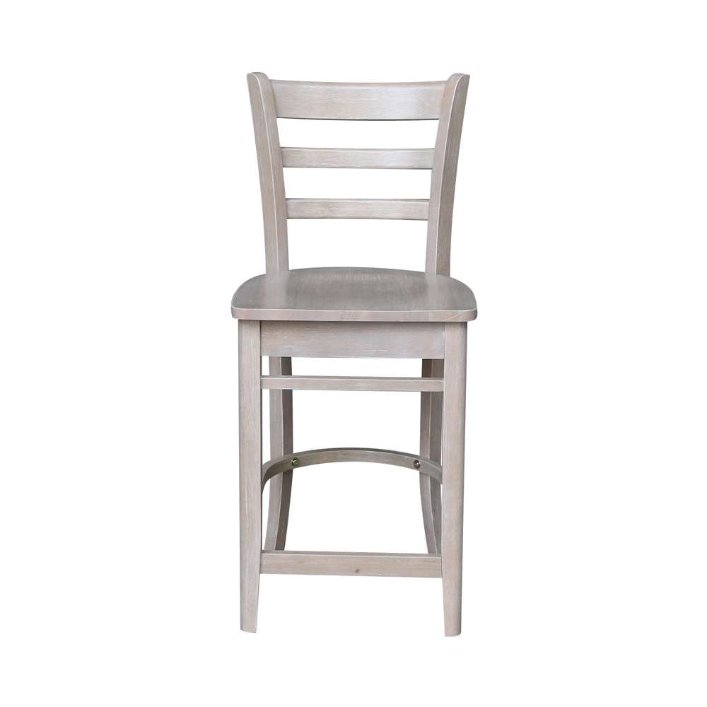 International Concepts - Emily Counter Height Stool - 24inSH in Washed Gray Taupe Finish - S09-6172 veiw 6