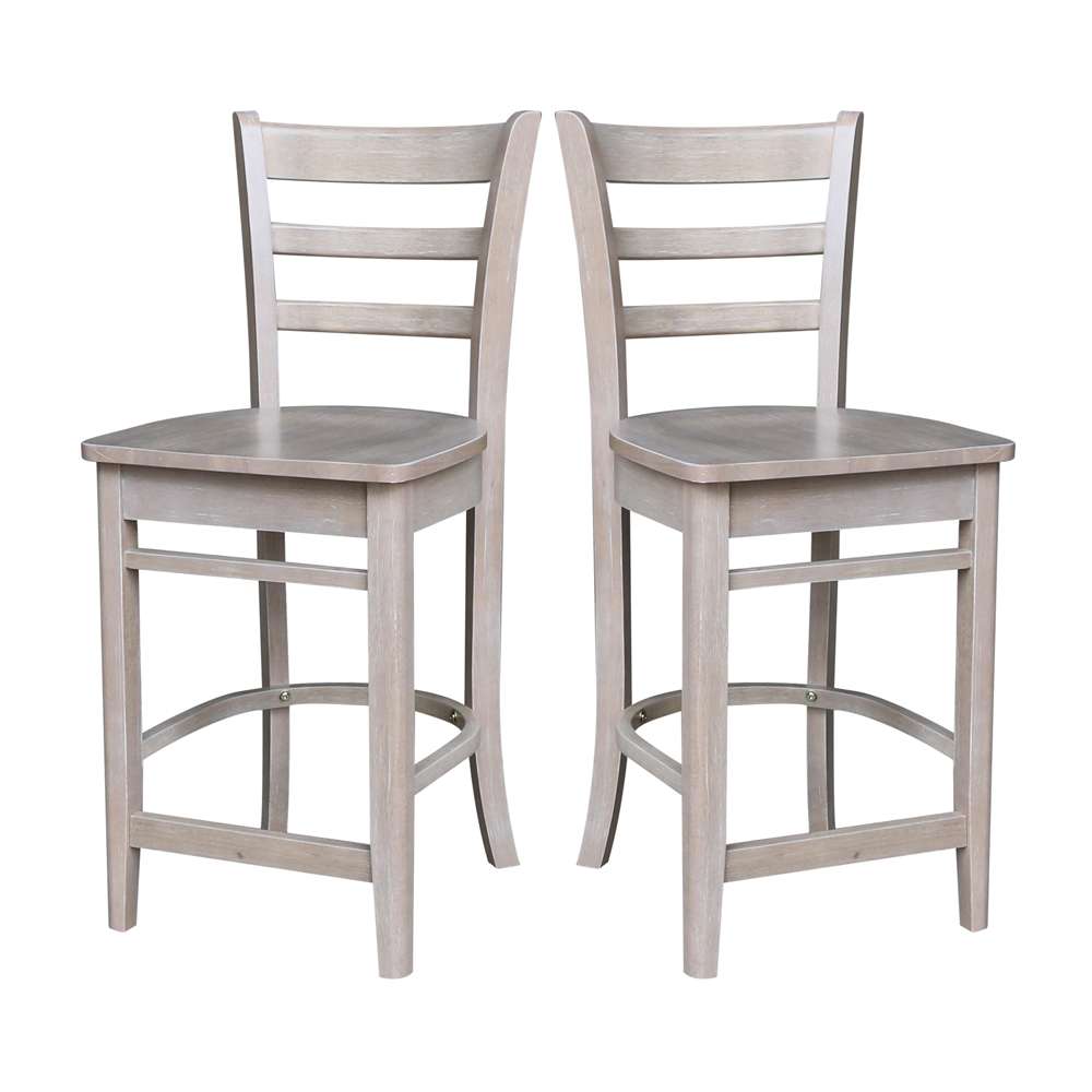 International Concepts - Emily Counter Height Stool - 24inSH in Washed Gray Taupe Finish - S09-6172 veiw 8