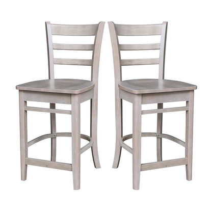 International Concepts - Emily Counter Height Stool - 24inSH in Washed Gray Taupe Finish - S09-6172 veiw 8