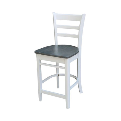 International Concepts - Emily Counter Height Stool - 24inSH in White/Heather Gray Finish - S05-6172 veiw 1