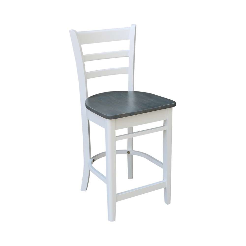 International Concepts - Emily Counter Height Stool - 24inSH in White/Heather Gray Finish - S05-6172 veiw 4
