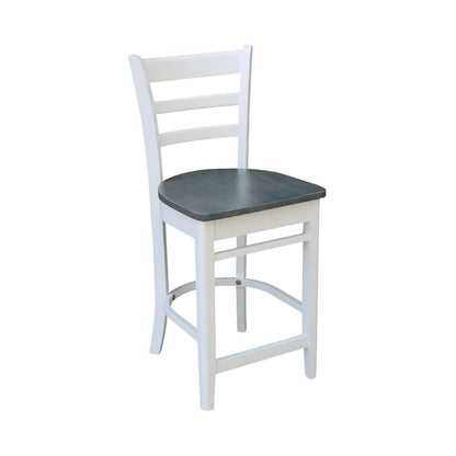 International Concepts - Emily Counter Height Stool - 24inSH in White/Heather Gray Finish - S05-6172 veiw 4