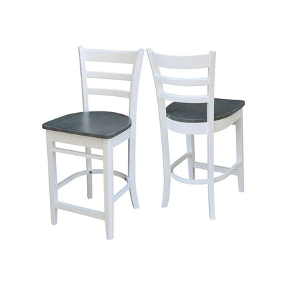 International Concepts - Emily Counter Height Stool - 24inSH in White/Heather Gray Finish - S05-6172 veiw 5