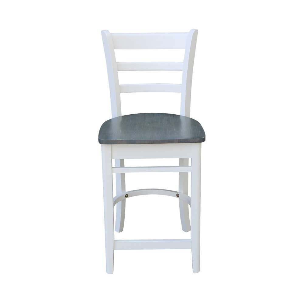International Concepts - Emily Counter Height Stool - 24inSH in White/Heather Gray Finish - S05-6172 veiw 6