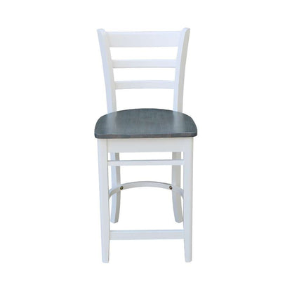 International Concepts - Emily Counter Height Stool - 24inSH in White/Heather Gray Finish - S05-6172 veiw 6