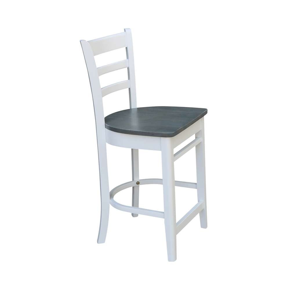 International Concepts - Emily Counter Height Stool - 24inSH in White/Heather Gray Finish - S05-6172 veiw 7
