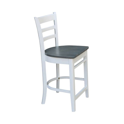 International Concepts - Emily Counter Height Stool - 24inSH in White/Heather Gray Finish - S05-6172 veiw 7