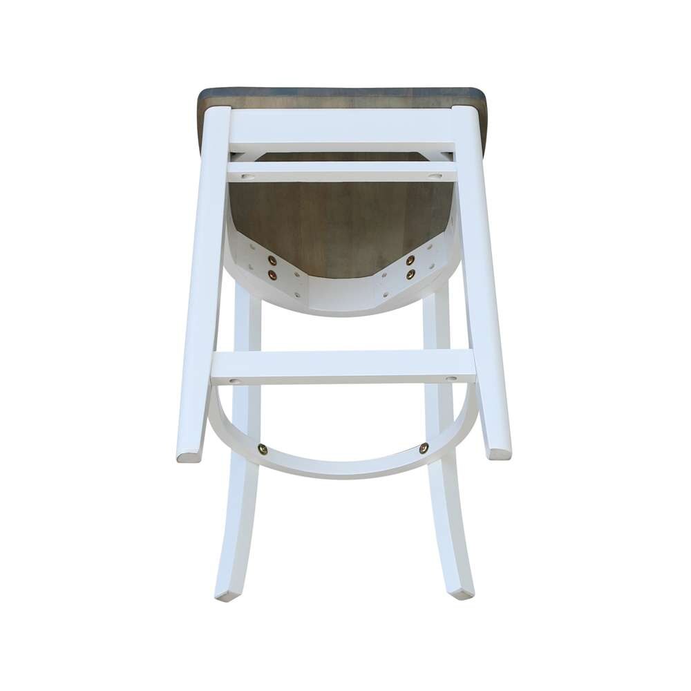 International Concepts - Emily Counter Height Stool - 24inSH in White/Heather Gray Finish - S05-6172 veiw 8