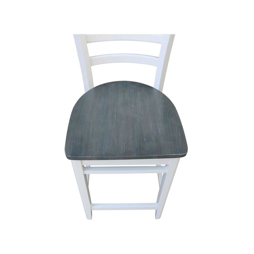 International Concepts - Emily Counter Height Stool - 24inSH in White/Heather Gray Finish - S05-6172 veiw 9