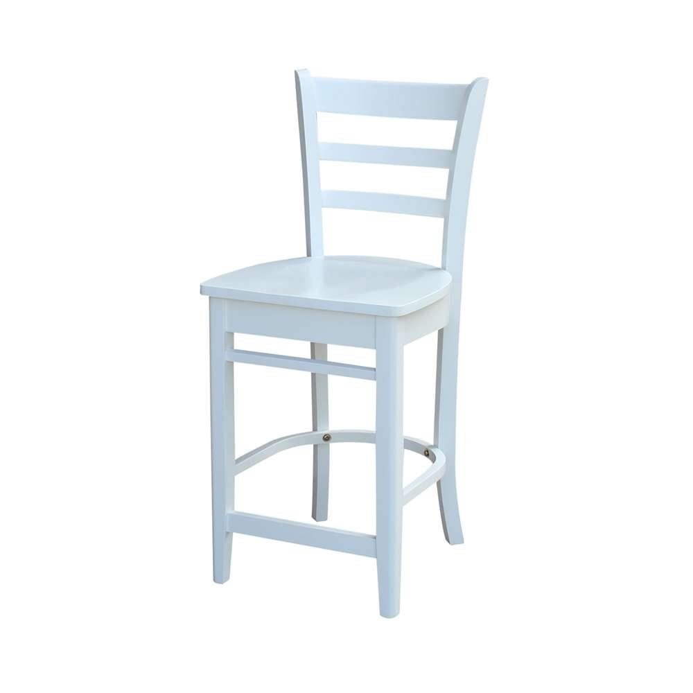 International Concepts - Emily Counter Height Stool - 24inSH in White Finish - S08-6172 veiw 1