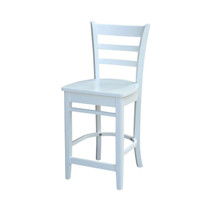 International Concepts - Emily Counter Height Stool - 24inSH in White Finish - S08-6172 veiw 1