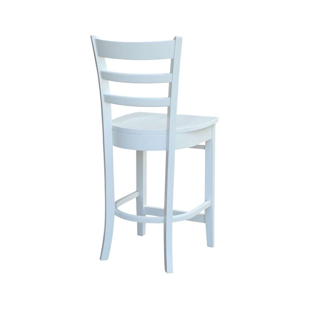 International Concepts - Emily Counter Height Stool - 24inSH in White Finish - S08-6172 veiw 2