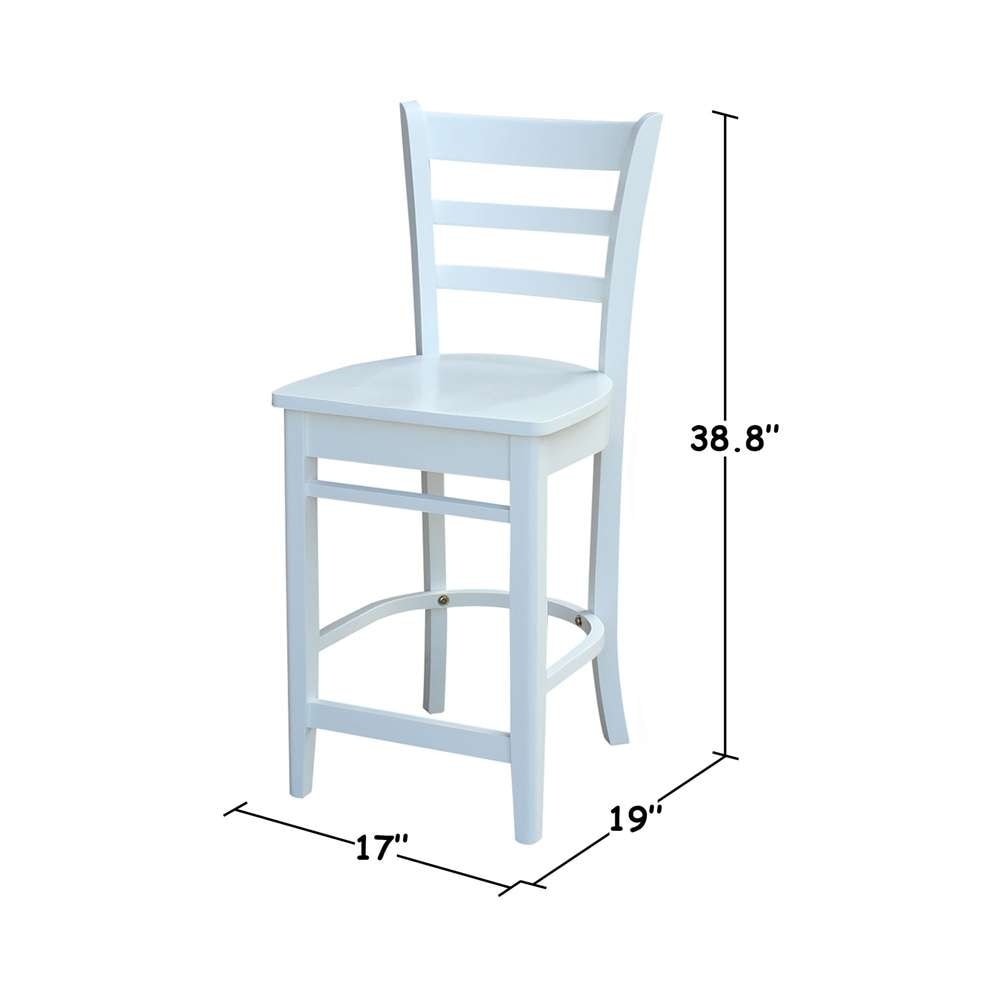 International Concepts - Emily Counter Height Stool - 24inSH in White Finish - S08-6172 veiw 3