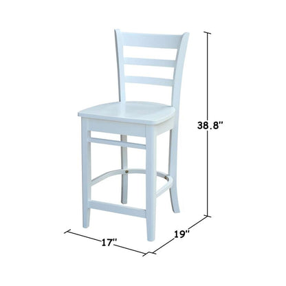 International Concepts - Emily Counter Height Stool - 24inSH in White Finish - S08-6172 veiw 3