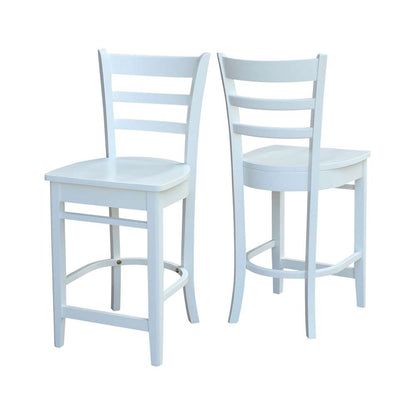 International Concepts - Emily Counter Height Stool - 24inSH in White Finish - S08-6172 veiw 5