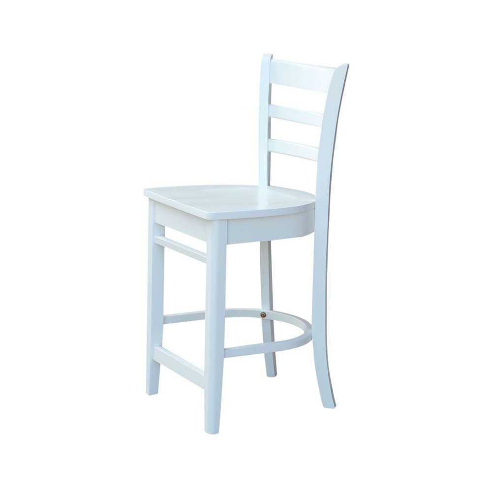 International Concepts - Emily Counter Height Stool - 24inSH in White Finish - S08-6172 veiw 7