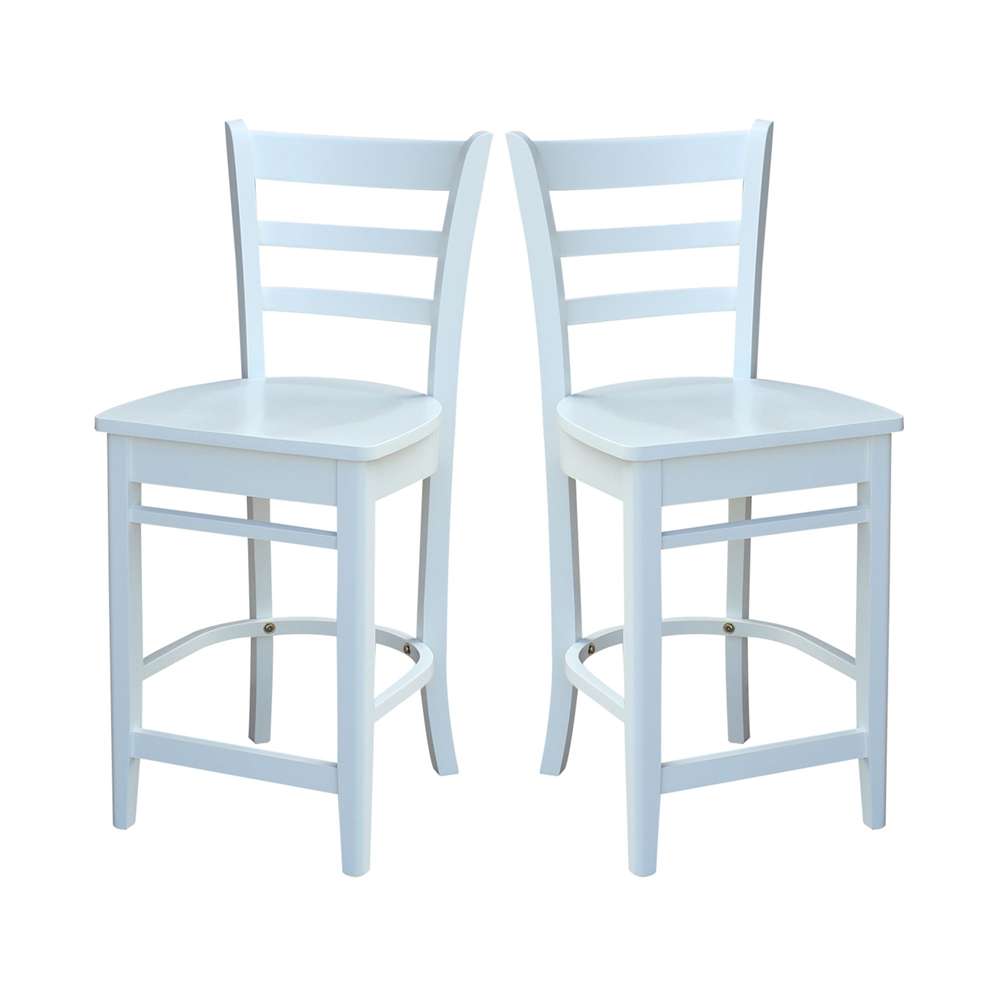 International Concepts - Emily Counter Height Stool - 24inSH in White Finish - S08-6172 veiw 8