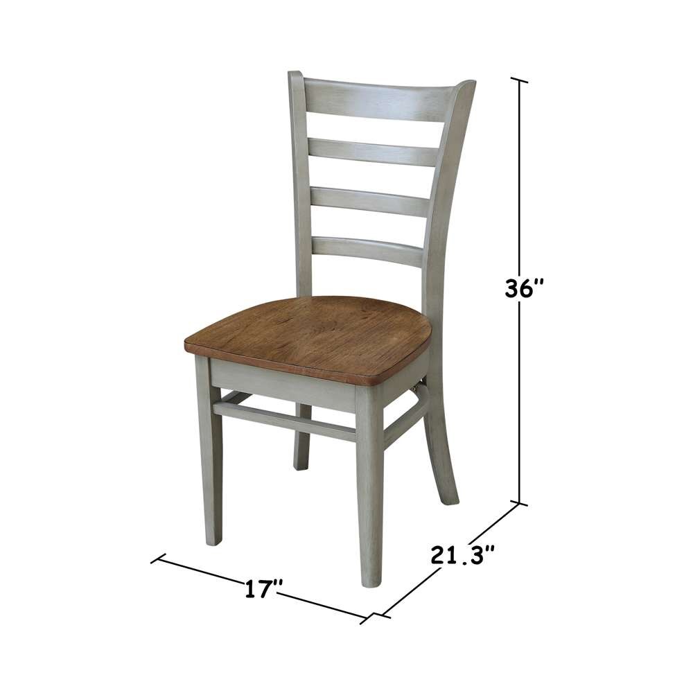 International Concepts - Emily Side Chair in Hickory/Stone Finish (Set of 2) - C41-617P veiw 3