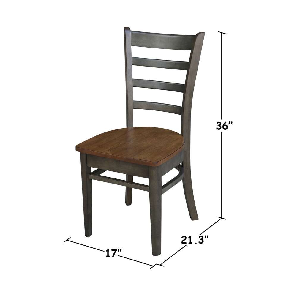International Concepts - Emily Side Chair in Hickory/Washed Coal Finish (Set of 2) - C45-617P veiw 3